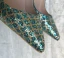 Glitzernden Jägergrün Abend Pumps 2019 Leder Pailletten 12 cm Stilettos Spitzschuh Pumps