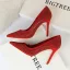 Schöne Schwarz Freizeit Durchbohrt Pumps 2019 Wildleder Strass 9 cm Stilettos Spitzschuh Pumps