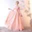 Chic / Beautiful Evening Dresses  2017 A-Line / Princess Lace Sequins Scoop Neck Sleeveless Floor-Length / Long Formal Dresses