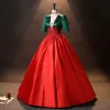 Elegante Rot Grün Ballkleider 2024 Strass Spitze Satin Festliche Kleider