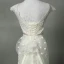 Schöne Mermaid Brautkleider 2017 V-Ausschnitt Applikationen Perlenstickerei Strass Schleife Stoffgürtel Rückenfreies Spitze Organza Ivory / Creme Kapelle-Schleppe