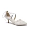 Elegante Weiß Brautschuhe 2019 X-Riemen Spitze Pailletten Schleife 5 cm Stilettos Spitzschuh Hochzeit Hochhackige
