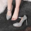 Sparkly Sølv Brudesko 2019 Paljetter Spenne 12 cm Stiletthæler Spisse Pumps