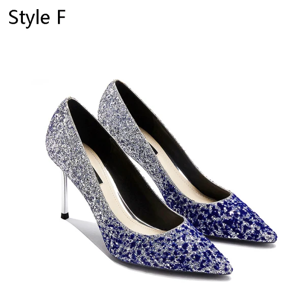 Scintillantes Argenté Cuir Soirée Escarpins 2019 Paillettes 8 cm Talons Aiguilles À Bout Pointu Escarpins
