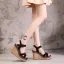 Chic / Beautiful Brown Street Wear Waterproof Womens Sandals 2021 Ankle Strap 11 cm Wedges Open / Peep Toe Sandals High Heels