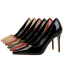 Enkel Svart Kontor Pumps 2019 Patent Lær 9 cm Stiletthæler Spisse Pumps