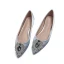 Chic / Belle Rouge Cuir Cristal Chaussure De Mariée 2019 Faux Diamant Plate À Bout Pointu Mariage