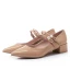 Härlig Pärla Rosa Tidsbeställning Damskor 2019 Lackläder Pärla Spänne 4 cm Låg Klack Spetsiga Pumps