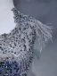 Haut de Gamme Gris Robe De Soirée 2019 Princesse U-Cou Fait main Perlage Cristal En Dentelle Fleur Sans Manches Plumes Train De Balayage Robe De Ceremonie