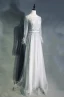 Haut de Gamme Champagne Robe De Soirée 2019 Princesse Encolure Dégagée Fait main Perlage Faux Diamant Ceinture Manches Longues Plumes Longue Robe De Ceremonie