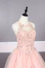 Elegant Royal Blue Prom Dresses 2019 A-Line / Princess Scoop Neck Beading Crystal Sequins Lace Flower Sleeveless Backless Floor-Length / Long Formal Dresses