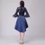 Chic / Belle de retour Kaki Robe De Graduation 2018 Princesse Noeud En Dentelle Asymétrique Col Haut 3/4 Manches Robe De Ceremonie