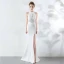 Sexy Black Evening Dresses  2019 Trumpet / Mermaid Halter Beading Pearl Sleeveless Backless Floor-Length / Long Formal Dresses