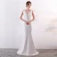 Chic / Beautiful Solid Color Burgundy Evening Dresses  2019 Trumpet / Mermaid V-Neck Beading Crystal Sleeveless Backless Floor-Length / Long Formal Dresses