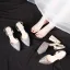 Schöne Rose Gold Brautschuhe 2019 Knöchelriemen Pailletten 11 cm Thick Heels Spitzschuh Hochzeit Hochhackige