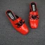 Vintage Weiß Freizeit Pantolette & Flip-Flops 2019 Leder Thick Heels Quadratische Zehe Damenschuhe