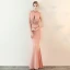 Sexy Noire Robe De Soirée 2018 Trompette / Sirène Transparentes Perlage Encolure Dégagée Sans Manches Longue Robe De Ceremonie