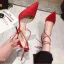 Charmant Schwarz Abend Damenschuhe 2019 Knöchelriemen X-Riemen 10 cm Stilettos Spitzschuh Hochhackige