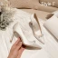 Chinese style Red Pearl Wedding Shoes 2021 Leather 9 cm Stiletto Heels Pointed Toe Wedding Pumps High Heels