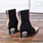 Vintage / Originale Noire Désinvolte Bottes Femme 2020 Cuir 7 cm Talons Aiguilles À Bout Pointu Bottes