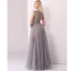 Luxury / Gorgeous Champagne Grey Handmade  Beading Evening Dresses  2020 A-Line / Princess Scoop Neck Crystal Pearl Rhinestone Sleeveless Floor-Length / Long Formal Dresses