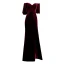Elegant Burgundy Evening Dresses  2020 Trumpet / Mermaid Suede Off-The-Shoulder Short Sleeve Split Front Floor-Length / Long Formal Dresses