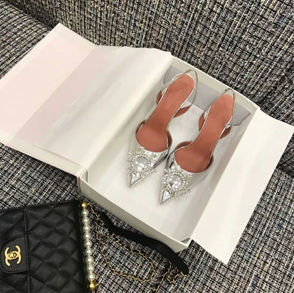 Chic / Belle Argenté Soirée Chaussures Femmes 2019 Faux Diamant 10 cm Talons Aiguilles À Bout Pointu Talons Hauts