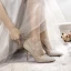 Sjarmerende Sølv Brudesko 2019 Lær Rhinestone Sløyfe 10 cm Stiletthæler Spisse Bryllup Pumps