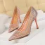Charmant Doré Soirée Escarpins 2019 Faux Diamant 9 cm Talons Aiguilles À Bout Pointu Escarpins