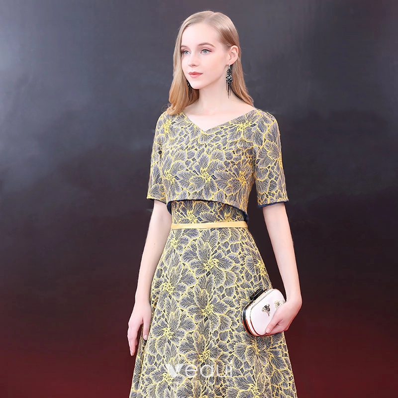Chic / Beautiful 2 Piece Evening Dresses 2018 A-Line / Princess Sash ...