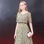 Chic / Belle 2 Pièces Robe De Soirée 2018 Princesse Ceinture Dentelle Encolure Dégagée Dos Nu Manches Courtes Longue Robe De Ceremonie