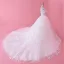 Chic / Beautiful White Wedding Dresses 2018 Ball Gown Multi-Colors Appliques Pearl Off-The-Shoulder Backless Sleeveless Cathedral Train Wedding