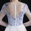Chinese style Asymmetrical Evening Dresses  2017 A-Line / Princess Scoop Neck Long Sleeve Embroidered Flower White Organza Detachable Formal Dresses