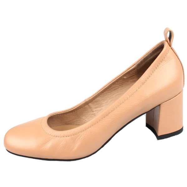 Simple Kaki Désinvolte Escarpins 2019 Cuir 5 cm Talons Épais À Bout Rond Escarpins