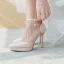 Modern / Fashion Champagne Wedding Shoes 2020 Ankle Strap 11 cm Stiletto Heels Pointed Toe Wedding Heels