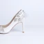Elegant White Wedding Bridesmaid Pumps 2020 Leather Lace Bow Rhinestone Pearl 9 cm Stiletto Heels Pointed Toe Wedding Shoes