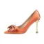 Affordable Burgundy Evening Party Pumps 2019 Bow 9 cm Stiletto Heels Pointed Toe Pumps