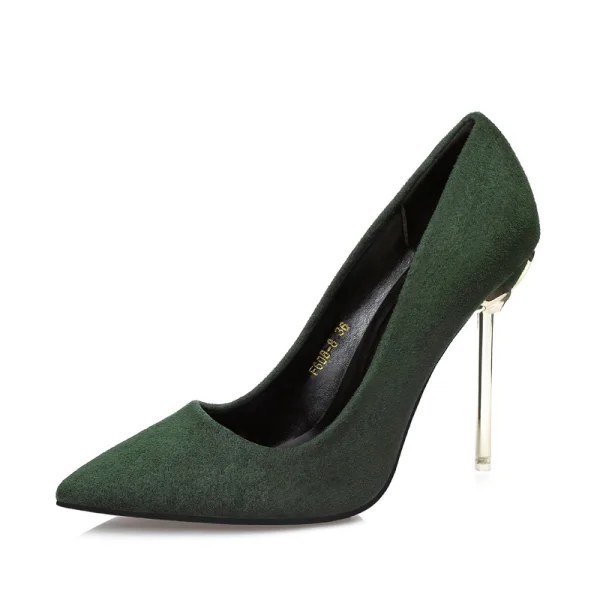 Affordable Red OL Pumps 2020 Suede 10 cm Stiletto Heels Pointed Toe Pumps
