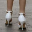 Charming Ivory Evening Party Womens Shoes 2020 Pearl Rhinestone Ankle Strap 9 cm Stiletto Heels Pointed Toe High Heels