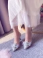 Glitzernden Silber Glanz Brautschuhe 2020 Leder Strass Pailletten Schleife 8 cm Stilettos Spitzschuh Hochzeit Pumps