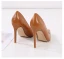 Modest / Simple Brown Office OL Pumps 2020 Leather 10 cm Stiletto Heels Pointed Toe Pumps