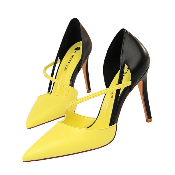 Schöne Rosa Abend Damenschuhe 2020 9 cm Stilettos Spitzschuh Hochhackige