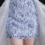 Chinese style Asymmetrical Evening Dresses  2017 A-Line / Princess Scoop Neck Long Sleeve Embroidered Flower White Organza Detachable Formal Dresses