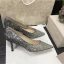 Glittrande Silver Afton Paljetter Pumps 2021 Läder 8 cm Stilettklackar Spetsiga Pumps Högklackade