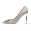Glittrande Silver Brudskor 2020 Rhinestone Paljetter 10 cm Stilettklackar Spetsiga Bröllop Pumps