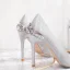 Charming Silver Glitter Wedding Shoes 2020 Rhinestone 10 cm Stiletto Heels Pointed Toe Wedding Pumps
