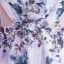 Charmant Océan Bleu Ivoire Florale Robe De Soirée 2020 Princesse Encolure Dégagée Paillettes Appliques Impression Sans Manches Dos Nu Longue Robe De Ceremonie