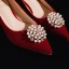 Elegant Red Wedding Shoes 2021 Pearl 5 cm Thick Heels Block Heels Pointed Toe Wedding Pumps High Heels