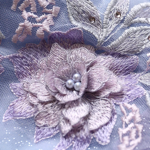 Charming Lavender Prom Dresses 2020 A-Line / Princess Glitter Tulle Off-The-Shoulder Pearl Rhinestone Lace Flower Short Sleeve Backless Floor-Length / Long Formal Dresses