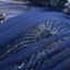 Vintage / Retro Navy Blue Prom Dresses 2020 A-Line / Princess Ruffle Off-The-Shoulder Crystal Glitter Tulle Short Sleeve Backless Floor-Length / Long Formal Dresses
